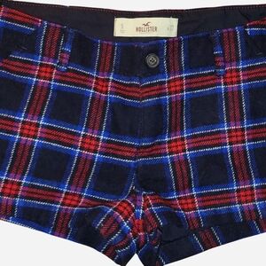Hollister Women's Plaid Shorts - Red and Blue